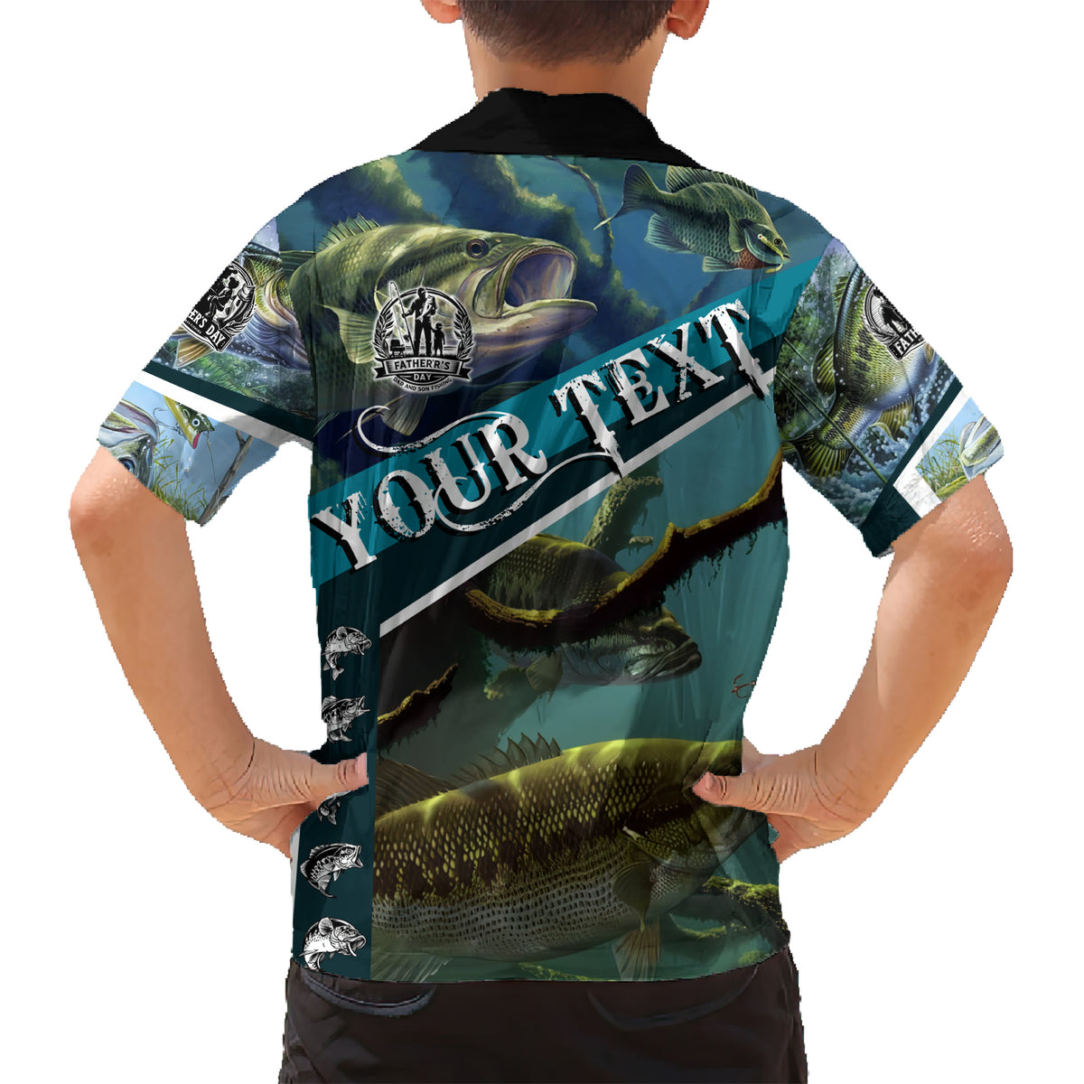 Happy Father's Day Bass Fishing Kid Hawaiian Shirt Dad and Son - Wonder Print Shop