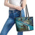 Happy Father's Day Bass Fishing Leather Tote Bag Dad and Son - Wonder Print Shop