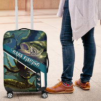 Happy Father's Day Bass Fishing Luggage Cover Dad and Son - Wonder Print Shop