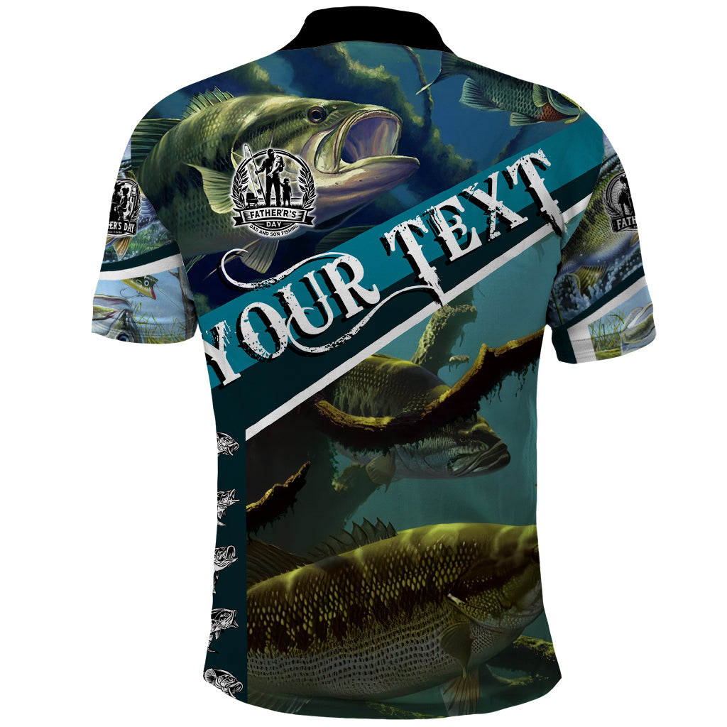 Happy Father's Day Bass Fishing Polo Shirt Dad and Son - Wonder Print Shop