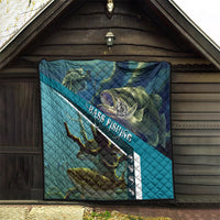 Happy Father's Day Bass Fishing Quilt Dad and Son - Wonder Print Shop