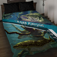 Happy Father's Day Bass Fishing Quilt Bed Set Dad and Son - Wonder Print Shop