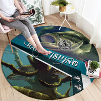 Happy Father's Day Bass Fishing Round Carpet Dad and Son