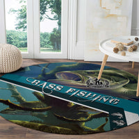 Happy Father's Day Bass Fishing Round Carpet Dad and Son