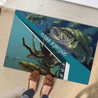 Happy Father's Day Bass Fishing Rubber Doormat Dad and Son - Wonder Print Shop