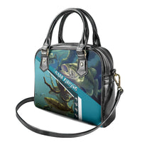 Happy Father's Day Bass Fishing Shoulder Handbag Dad and Son