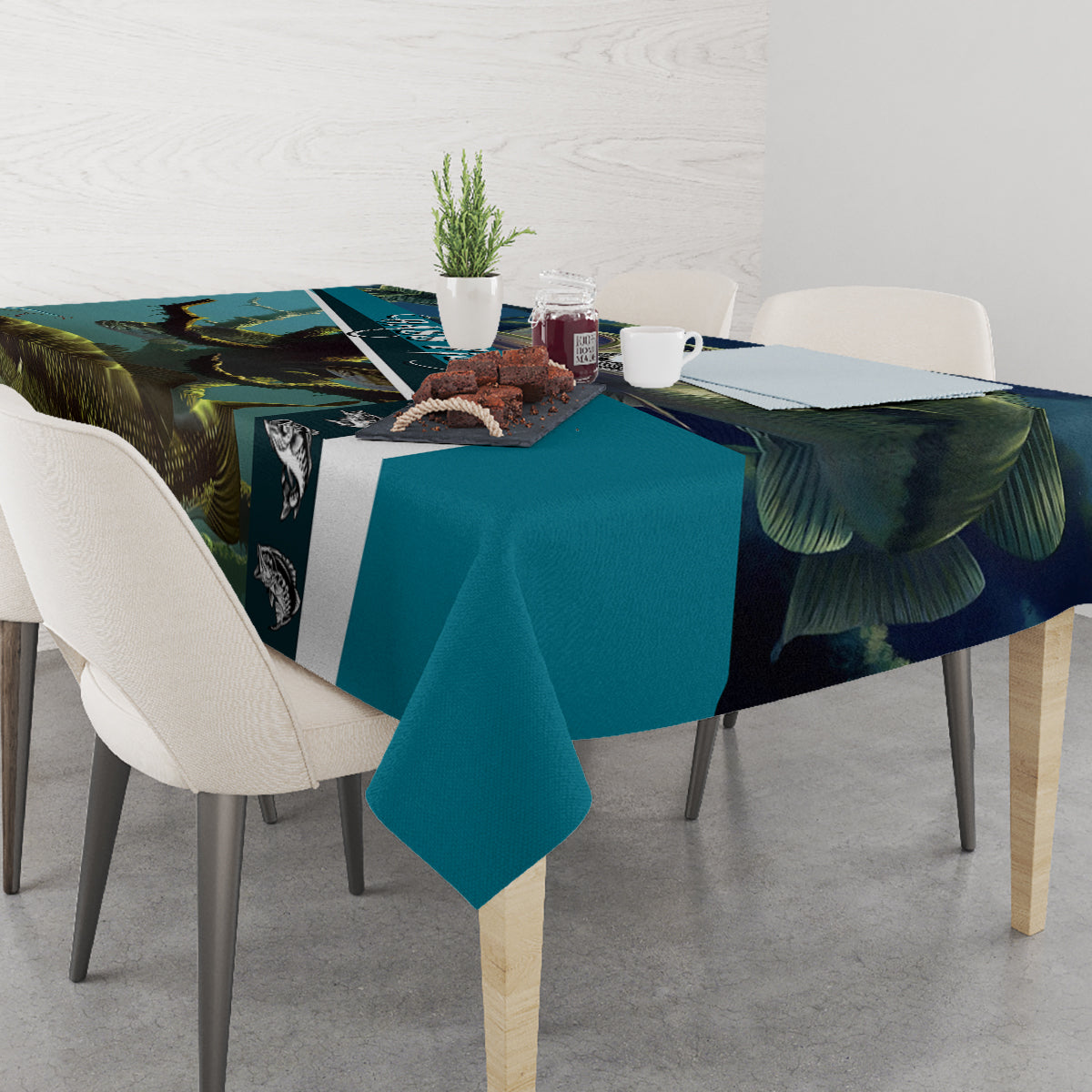 Happy Father's Day Bass Fishing Tablecloth Dad and Son - Wonder Print Shop