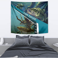 Happy Father's Day Bass Fishing Tapestry Dad and Son - Wonder Print Shop