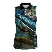 Happy Father's Day Bass Fishing Women Sleeveless Polo Shirt Dad and Son - Wonder Print Shop