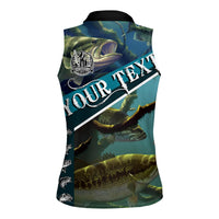 Happy Father's Day Bass Fishing Women Sleeveless Polo Shirt Dad and Son - Wonder Print Shop