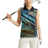 Happy Father's Day Bass Fishing Women Sleeveless Polo Shirt Dad and Son - Wonder Print Shop