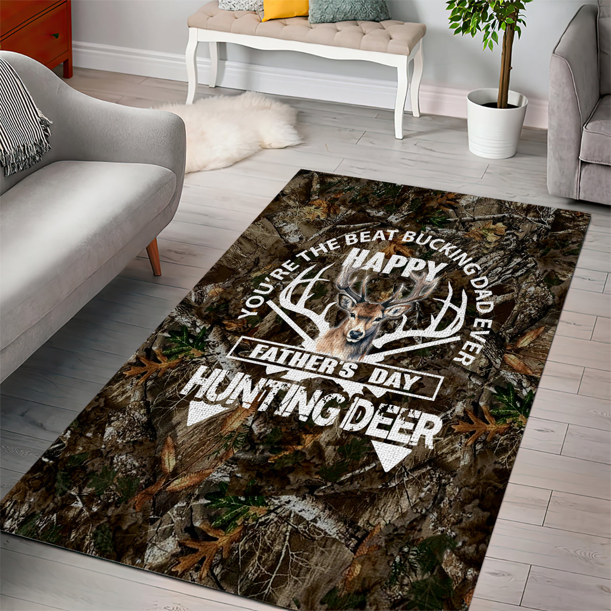 Happy Father's Day Deer Hunting Area Rug Dad I Love You - Wonder Print Shop