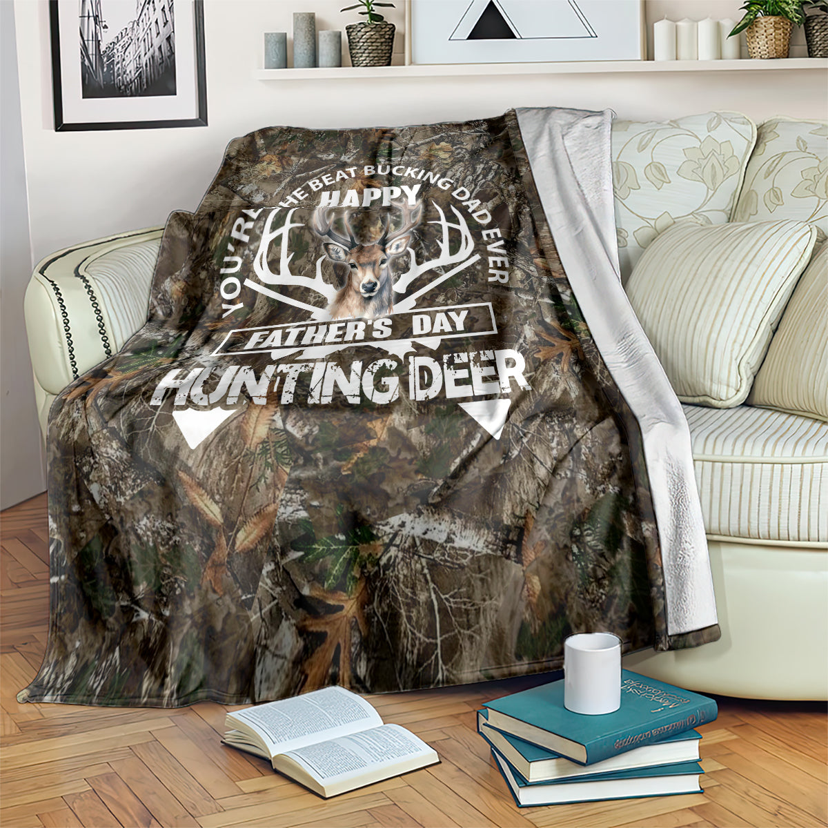 Happy Father's Day Deer Hunting Blanket Dad I Love You