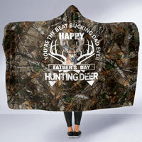 Happy Father's Day Deer Hunting Hooded Blanket Dad I Love You