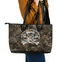 Happy Father's Day Deer Hunting Leather Tote Bag Dad I Love You - Wonder Print Shop