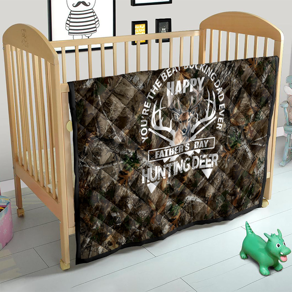 Happy Father's Day Deer Hunting Quilt Dad I Love You - Wonder Print Shop