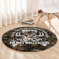 Happy Father's Day Deer Hunting Round Carpet Dad I Love You
