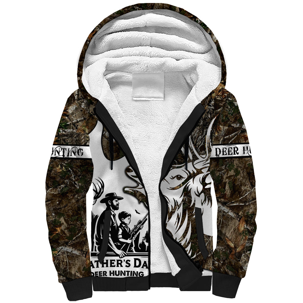 Happy Father's Day Deer Hunting Sherpa Hoodie Dad I Love You - Wonder Print Shop
