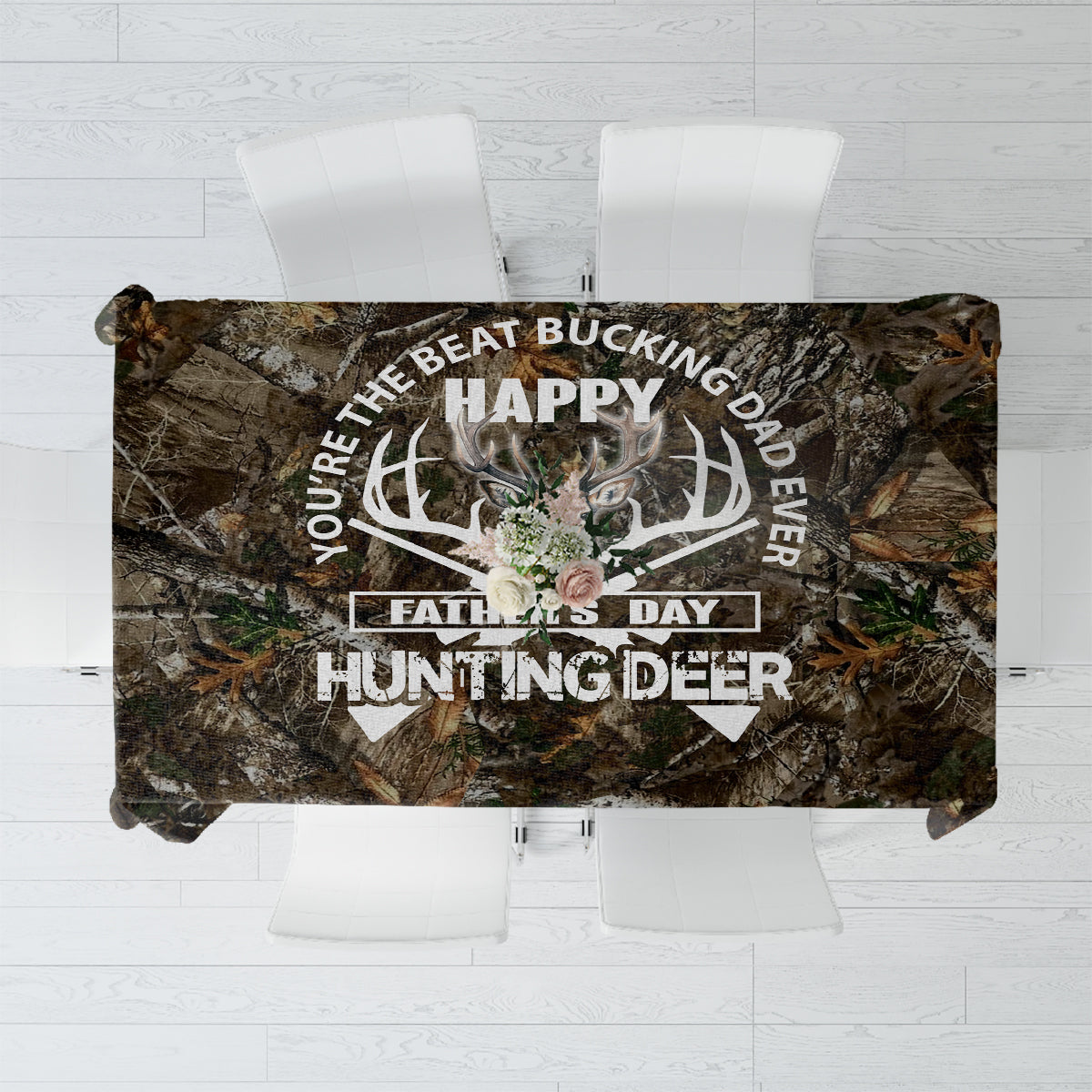 Happy Father's Day Deer Hunting Tablecloth Dad I Love You - Wonder Print Shop