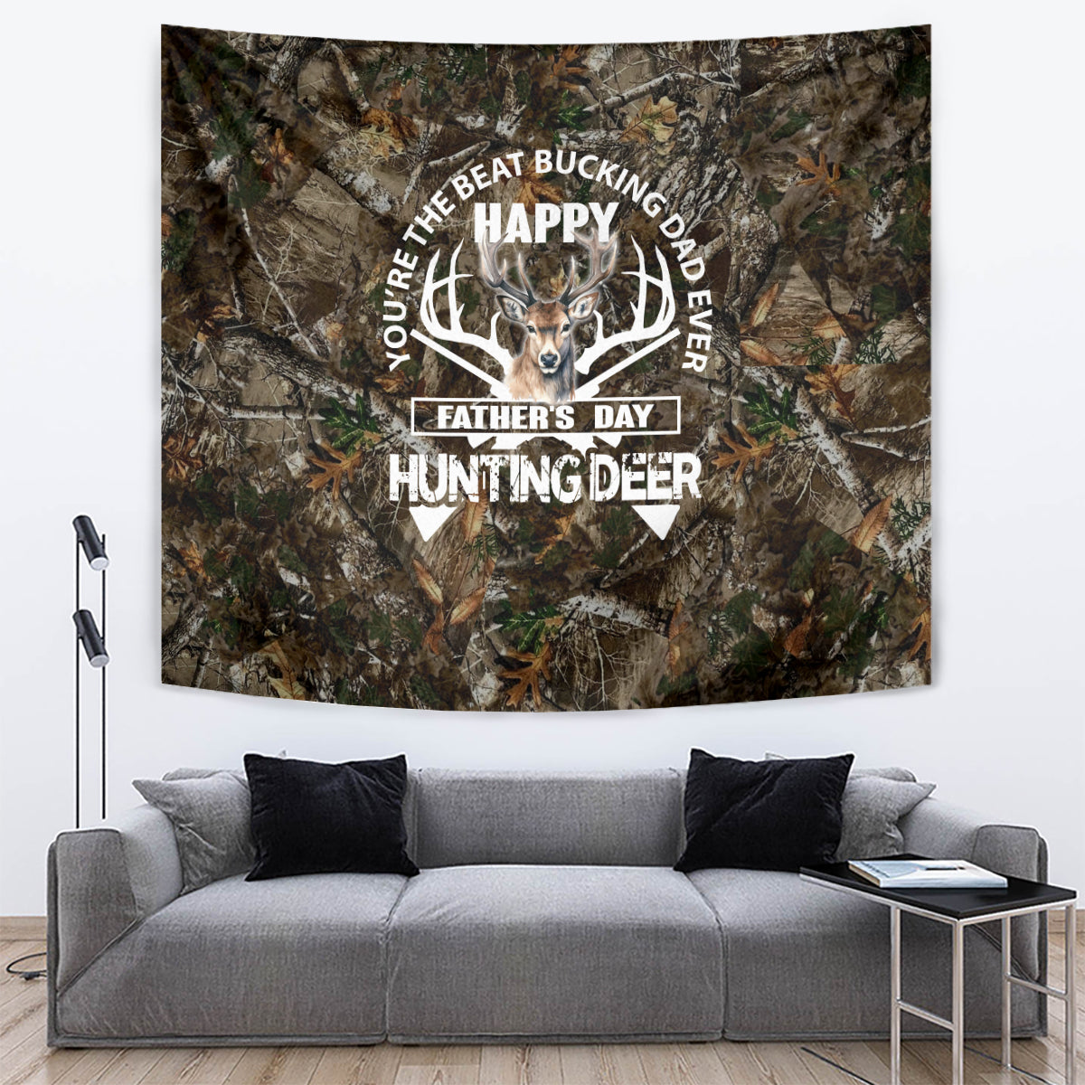Happy Father's Day Deer Hunting Tapestry Dad I Love You - Wonder Print Shop