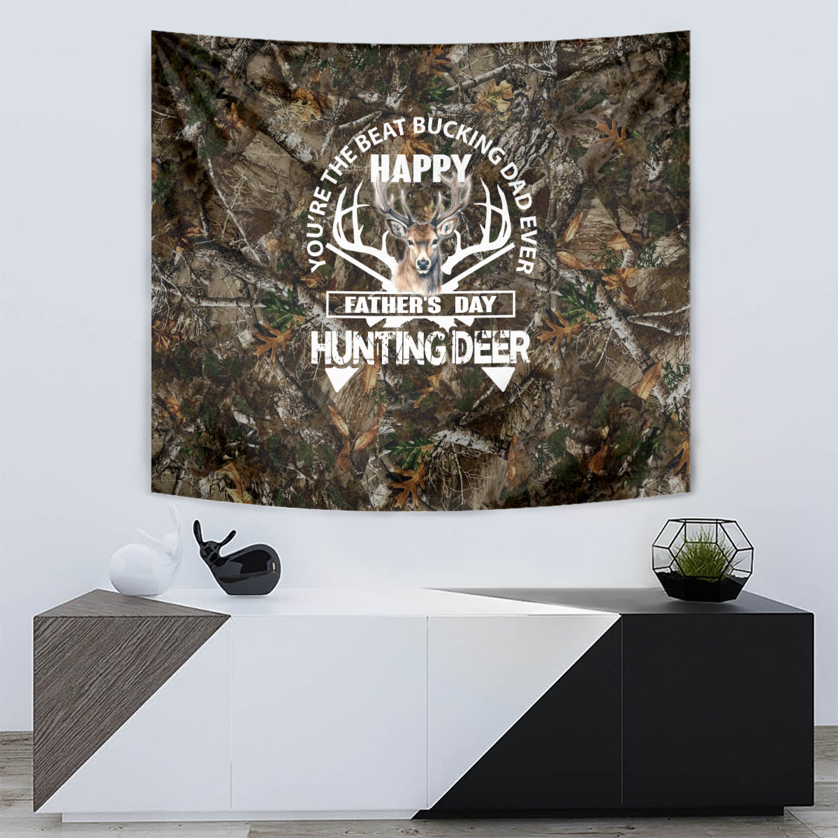 Happy Father's Day Deer Hunting Tapestry Dad I Love You - Wonder Print Shop