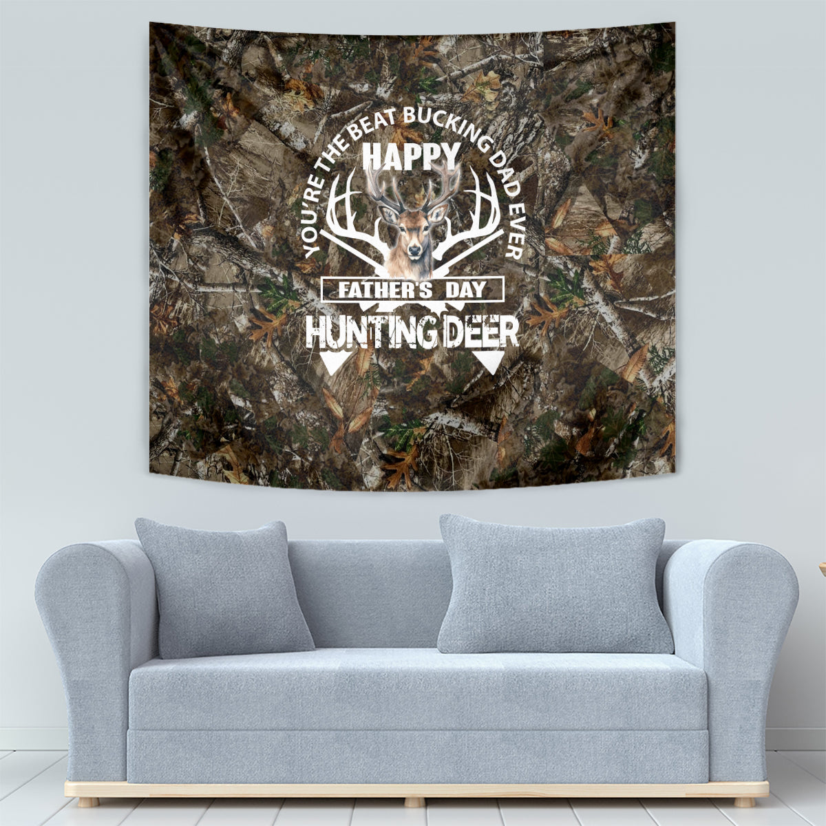 Happy Father's Day Deer Hunting Tapestry Dad I Love You - Wonder Print Shop