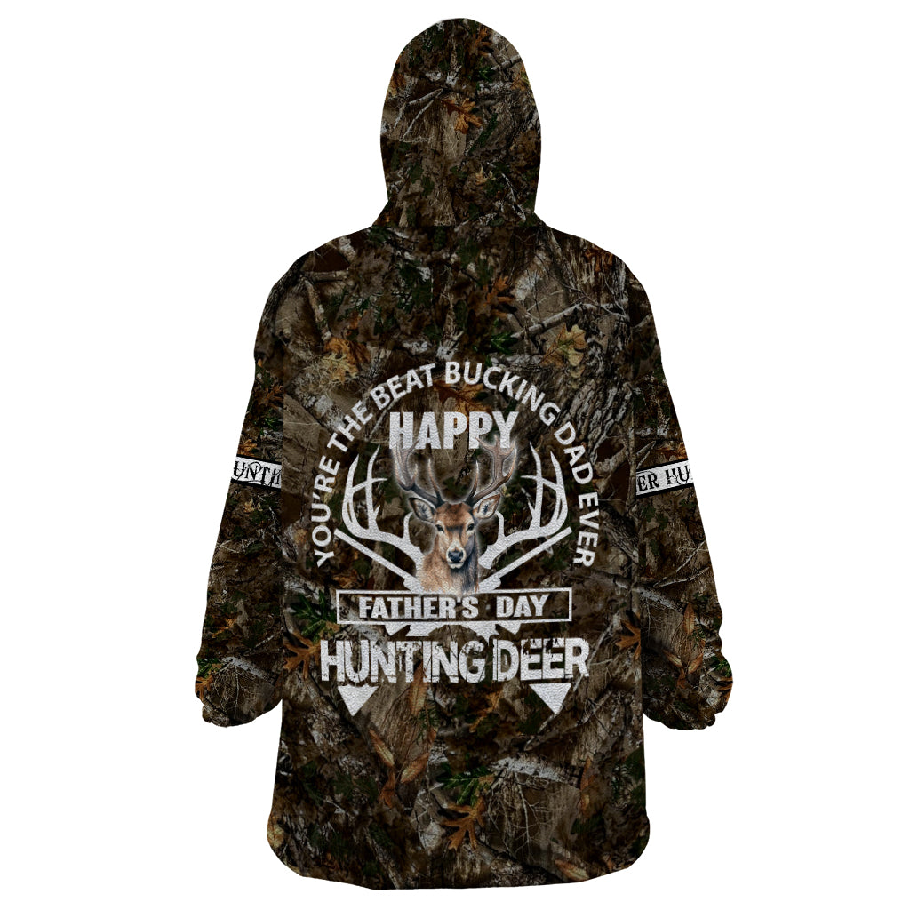 Happy Father's Day Deer Hunting Wearable Blanket Hoodie Dad I Love You - Wonder Print Shop