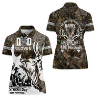 Happy Father's Day Deer Hunting Women Polo Shirt Dad I Love You - Wonder Print Shop