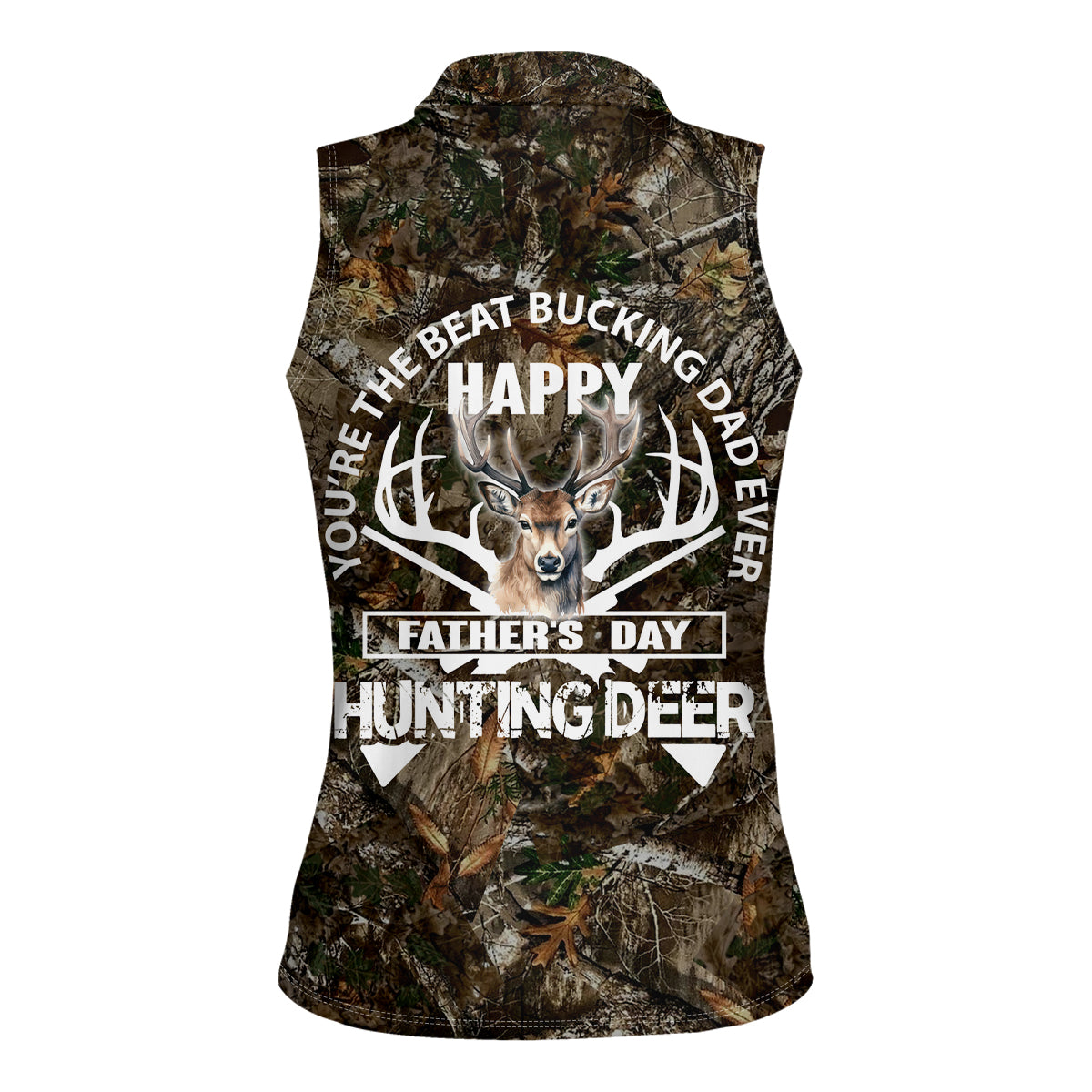 Happy Father's Day Deer Hunting Women Sleeveless Polo Shirt Dad I Love You - Wonder Print Shop