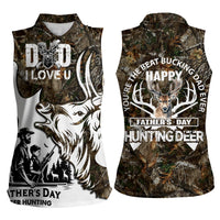 Happy Father's Day Deer Hunting Women Sleeveless Polo Shirt Dad I Love You - Wonder Print Shop