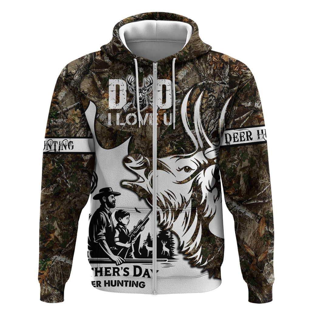 Happy Father's Day Deer Hunting Zip Hoodie Dad I Love You - Wonder Print Shop
