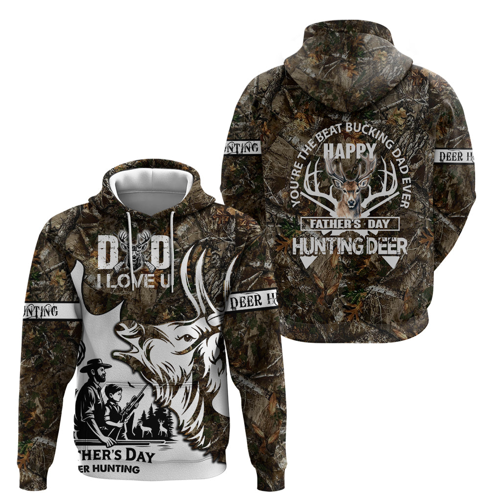 Happy Father's Day Deer Hunting Zip Hoodie Dad I Love You - Wonder Print Shop
