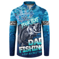 Personalized Father's Day Dad Fishing Skull Fisherman Button Sweatshirt O Fish Ally Best Dad Ever - Wonder Print Shop