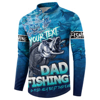 Personalized Father's Day Dad Fishing Skull Fisherman Button Sweatshirt O Fish Ally Best Dad Ever - Wonder Print Shop