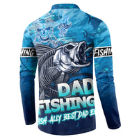 Personalized Father's Day Dad Fishing Skull Fisherman Button Sweatshirt O Fish Ally Best Dad Ever - Wonder Print Shop