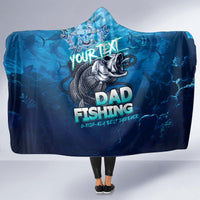 Personalized Father's Day Dad Fishing Skull Fisherman Hooded Blanket O Fish Ally Best Dad Ever