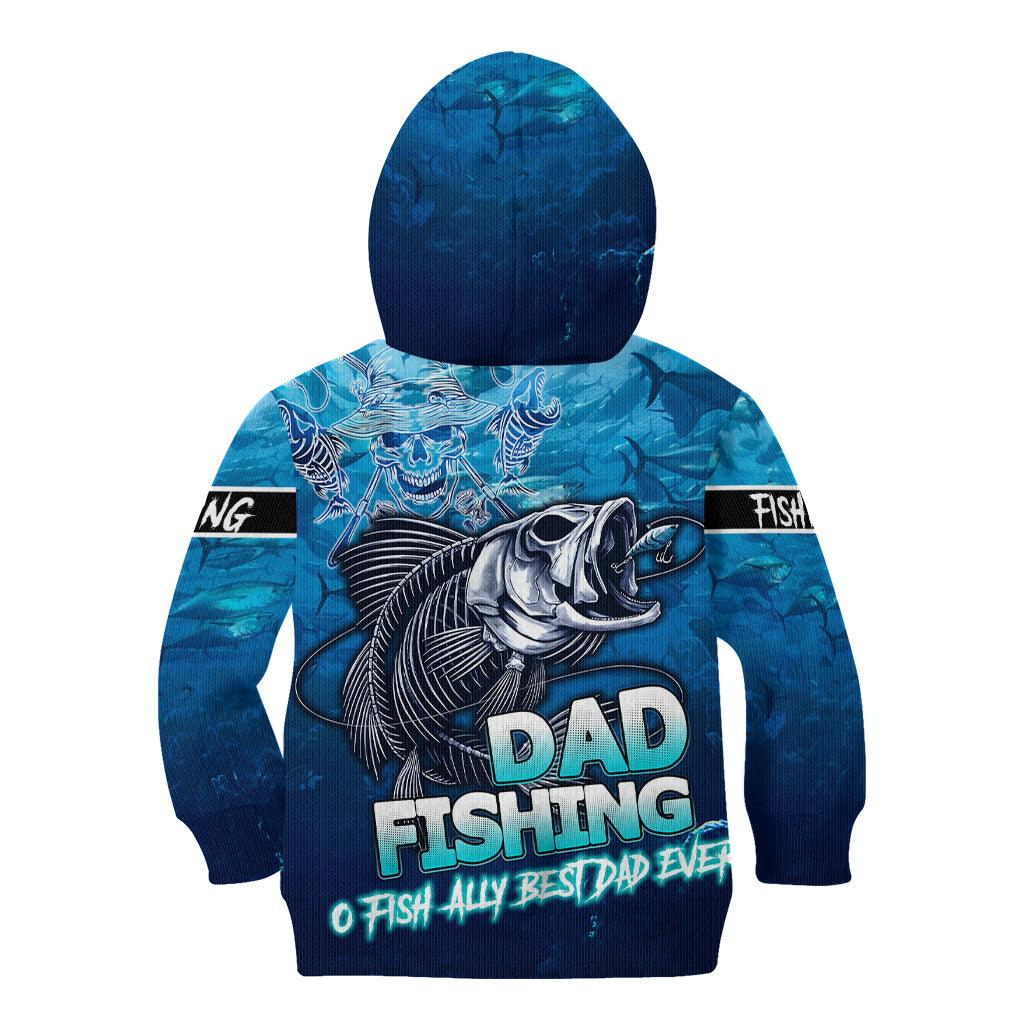 Personalized Father's Day Dad Fishing Skull Fisherman Kid Hoodie O Fish Ally Best Dad Ever - Wonder Print Shop