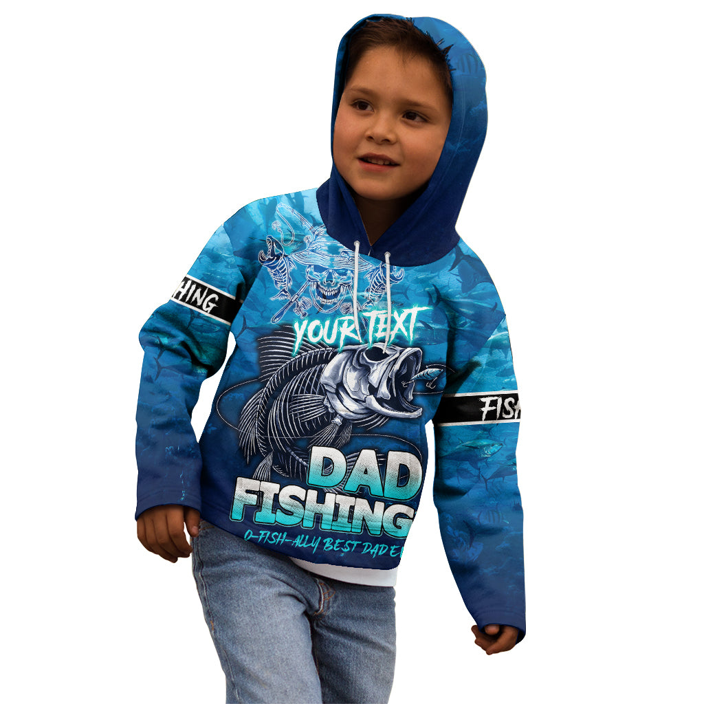 Personalized Father's Day Dad Fishing Skull Fisherman Kid Hoodie O Fish Ally Best Dad Ever - Wonder Print Shop