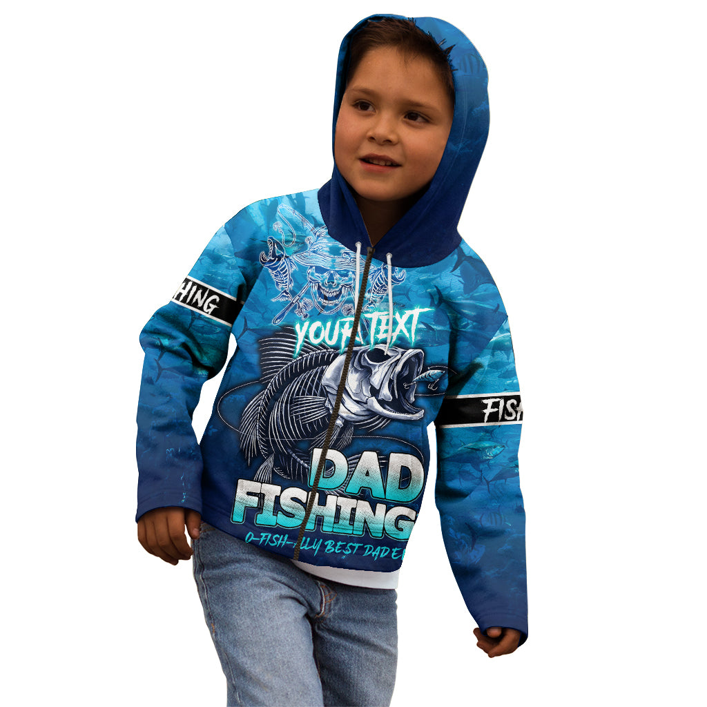 Personalized Father's Day Dad Fishing Skull Fisherman Kid Hoodie O Fish Ally Best Dad Ever - Wonder Print Shop