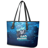 Personalized Father's Day Dad Fishing Skull Fisherman Leather Tote Bag O Fish Ally Best Dad Ever - Wonder Print Shop