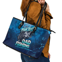 Personalized Father's Day Dad Fishing Skull Fisherman Leather Tote Bag O Fish Ally Best Dad Ever - Wonder Print Shop