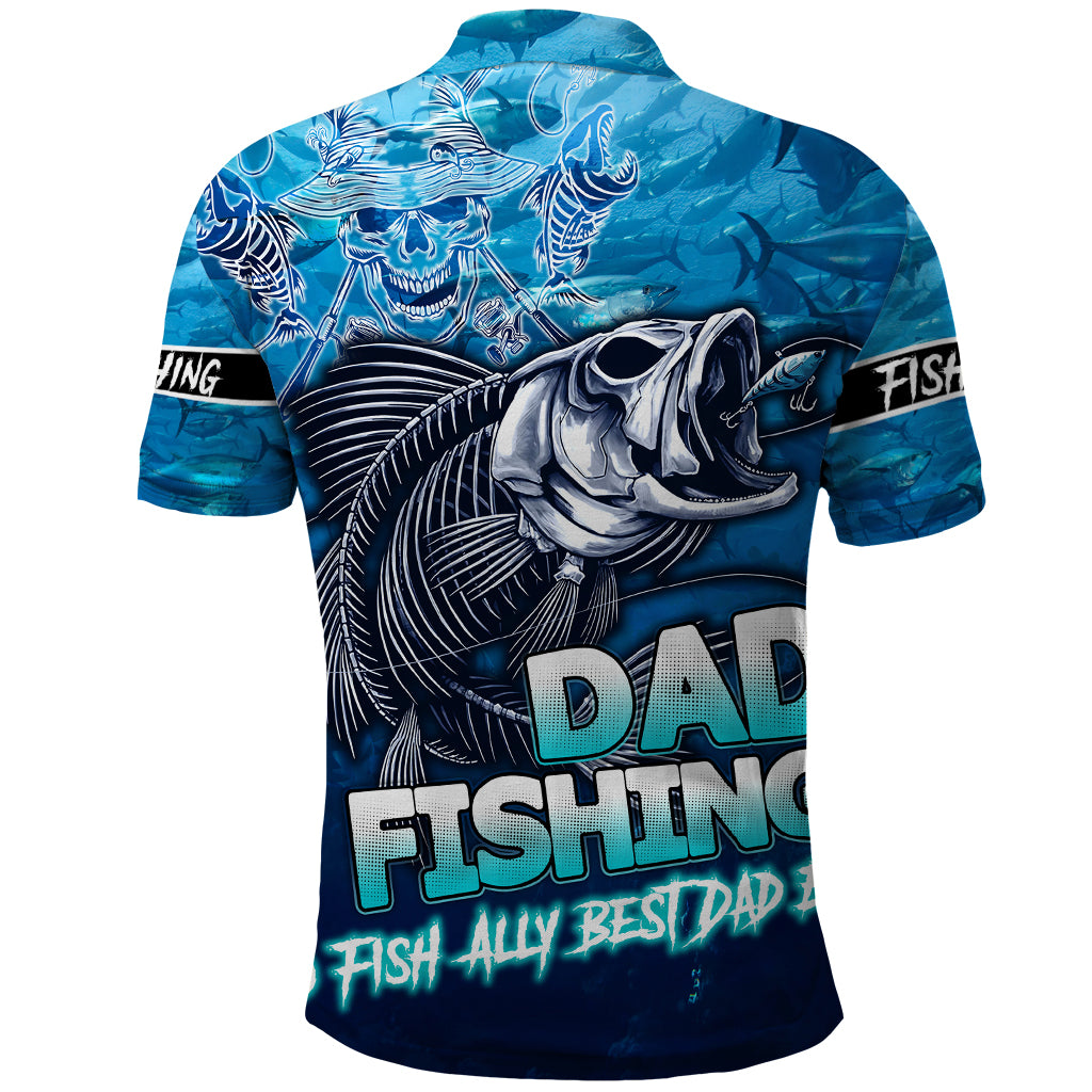 Personalized Father's Day Dad Fishing Skull Fisherman Polo Shirt O Fish Ally Best Dad Ever - Wonder Print Shop