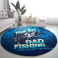 Personalized Father's Day Dad Fishing Skull Fisherman Round Carpet O Fish Ally Best Dad Ever