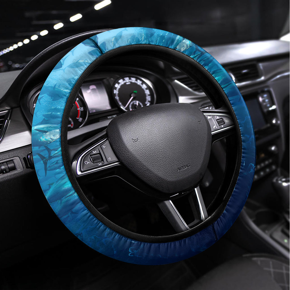 Father's Day Dad Fishing Skull Fisherman Steering Wheel Cover O Fish Ally Best Dad Ever - Wonder Print Shop