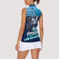 Personalized Father's Day Dad Fishing Skull Fisherman Women Sleeveless Polo Shirt O Fish Ally Best Dad Ever - Wonder Print Shop