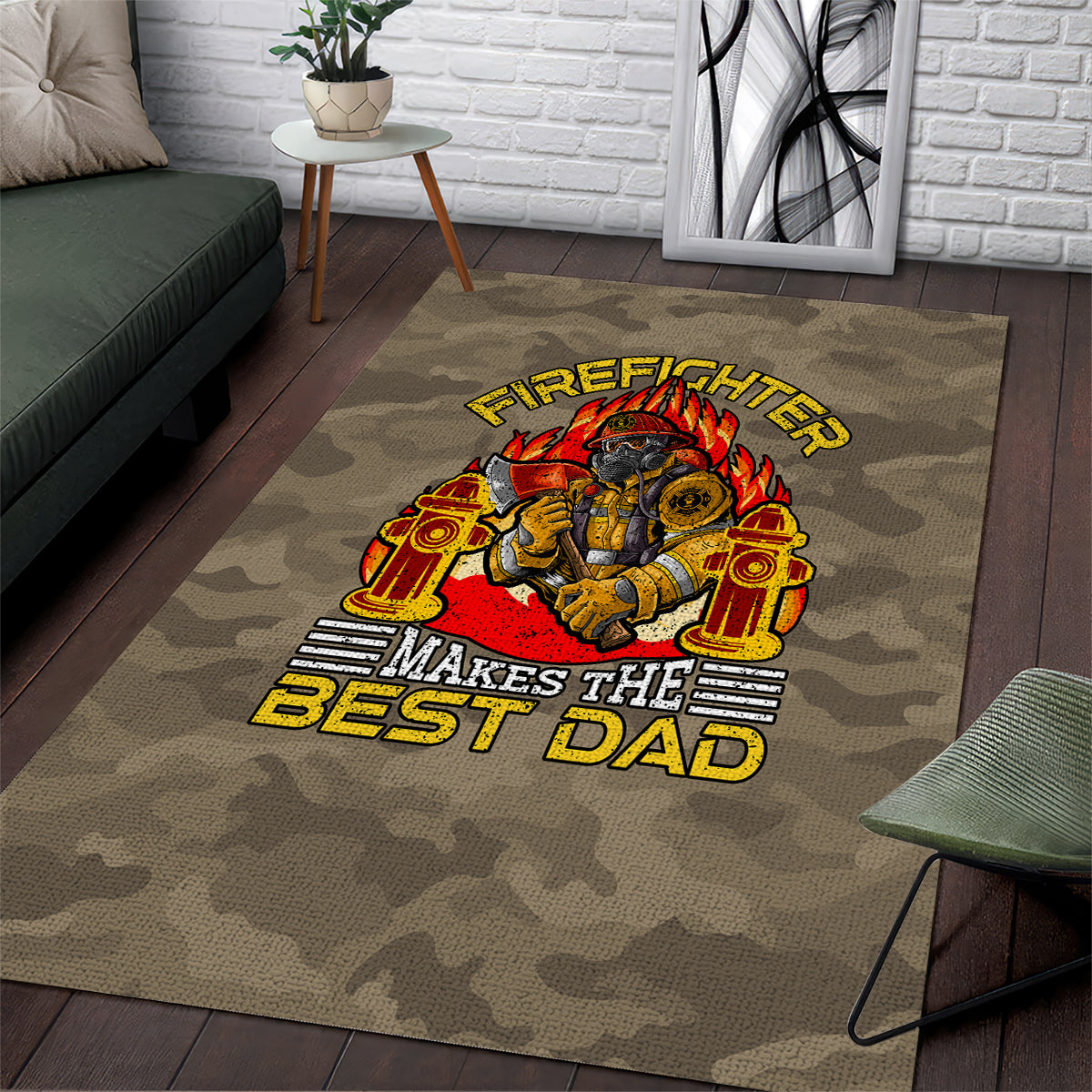 Firefighter Make The Best Dad Area Rug Father's Day - Wonder Print Shop