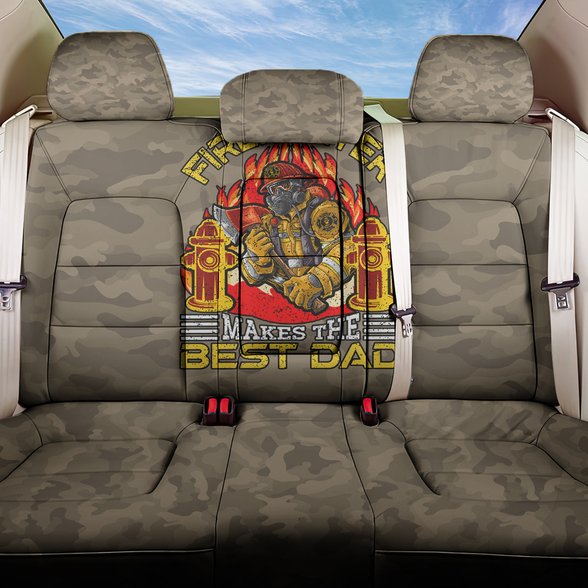Firefighter Make The Best Dad Back Car Seat Cover Father's Day - Wonder Print Shop