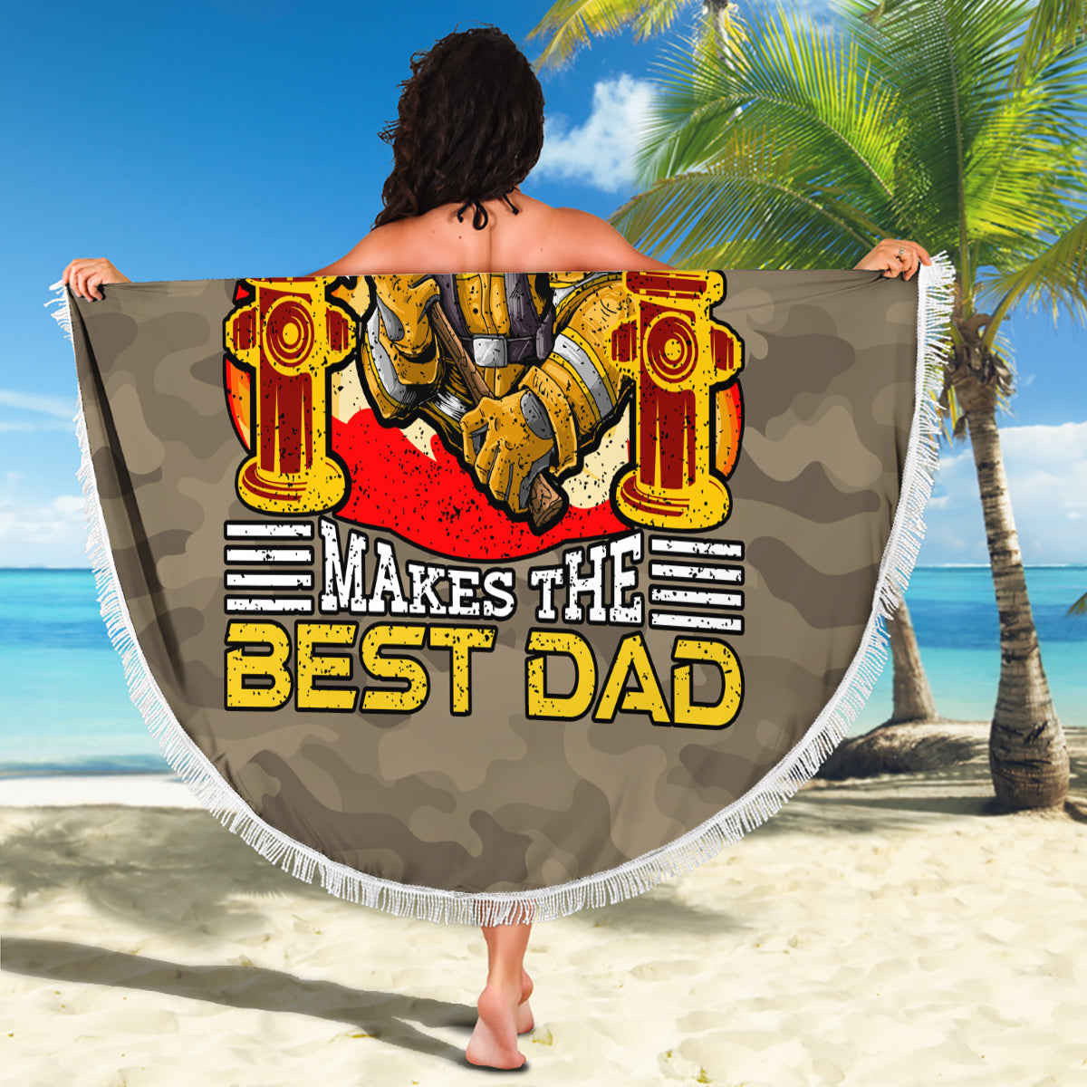Firefighter Make The Best Dad Beach Blanket Father's Day - Wonder Print Shop