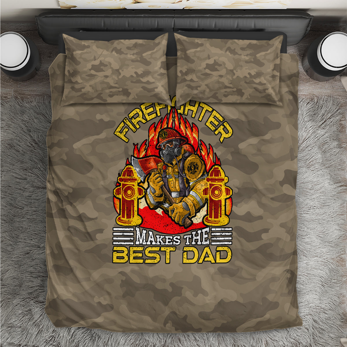 Firefighter Make The Best Dad Bedding Set Father's Day - Wonder Print Shop