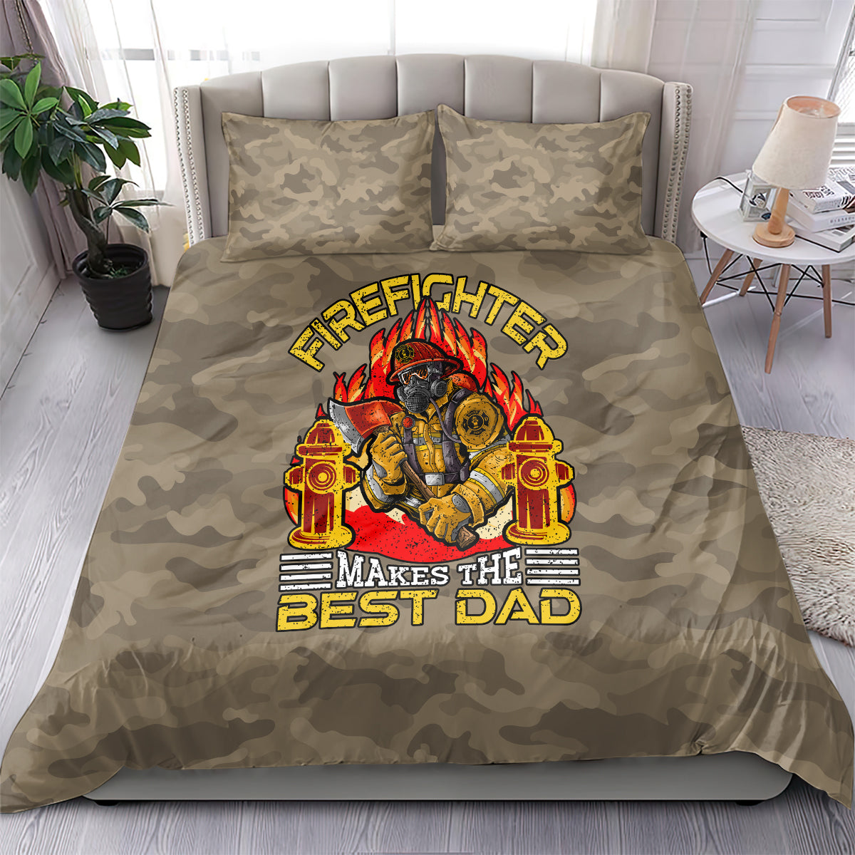 Firefighter Make The Best Dad Bedding Set Father's Day - Wonder Print Shop